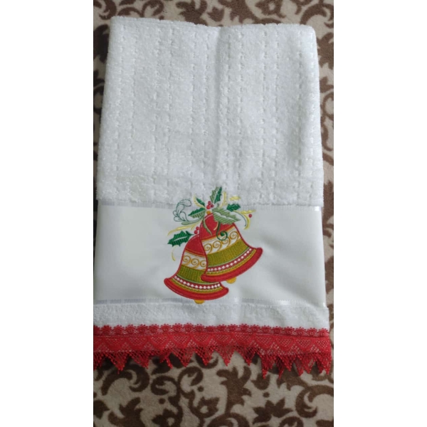 Toalha de rosto bordado (Natal)